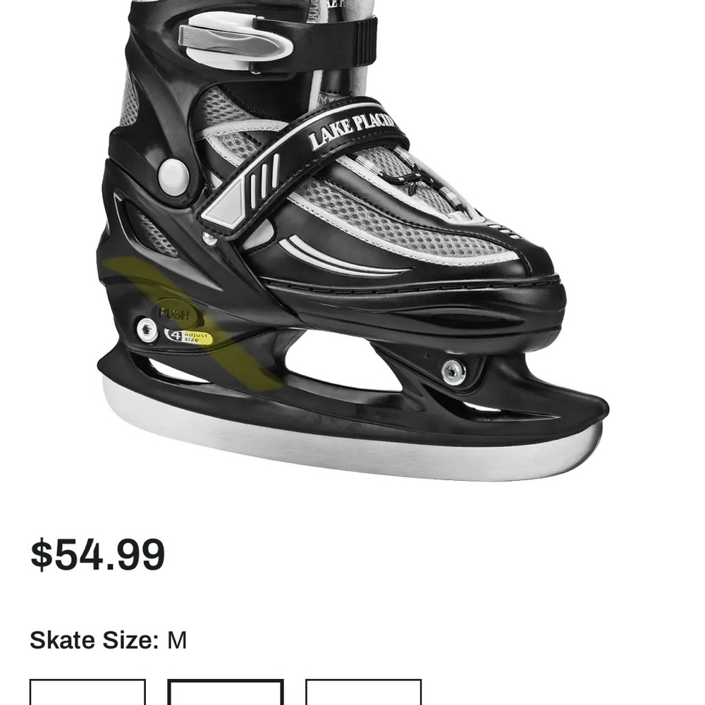 Lake Placid Black Adjustable Ice Skates for Kids